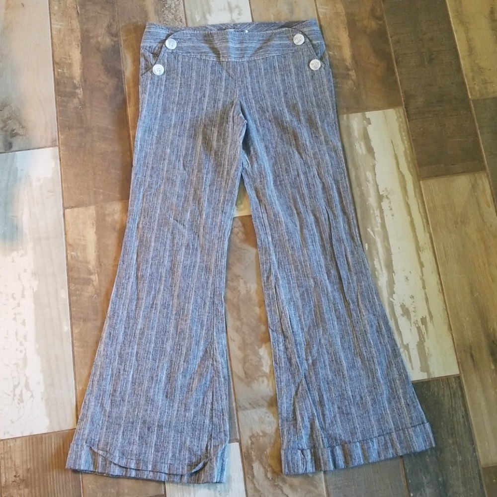 Grey striped bell bottoms